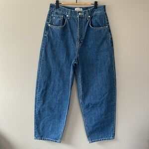 NWT Etica Iris Relaxed Barrel Jeans Size 29 Blue Organic Cotton Medium‎ Blue